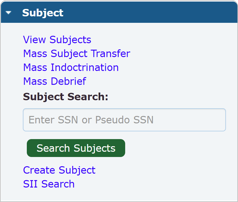 Subject Control Panel Tab