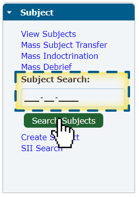 Subject Control Panel - s1